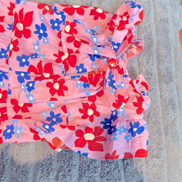 Entro floral blouse with ruffled & bow at neckline Size S like new condition - Picture 5 of 8